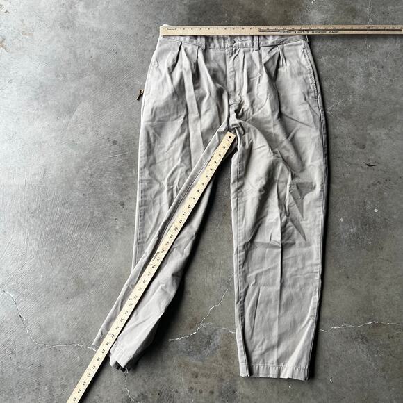 VINTAGE POLO RALPH LAUREN CHINO KHAKI TROUSERS MENS 36X30 TAN PLEATED LOOSE - Picture 4 of 6